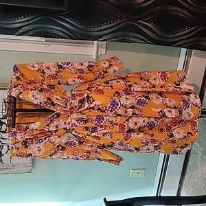 Floral Belted Wrap Dress